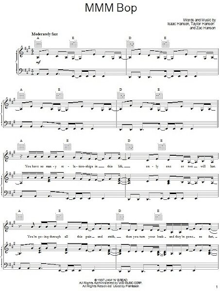 open zoom image for MMM Bop - Piano/Vocal/Guitar, New, Main