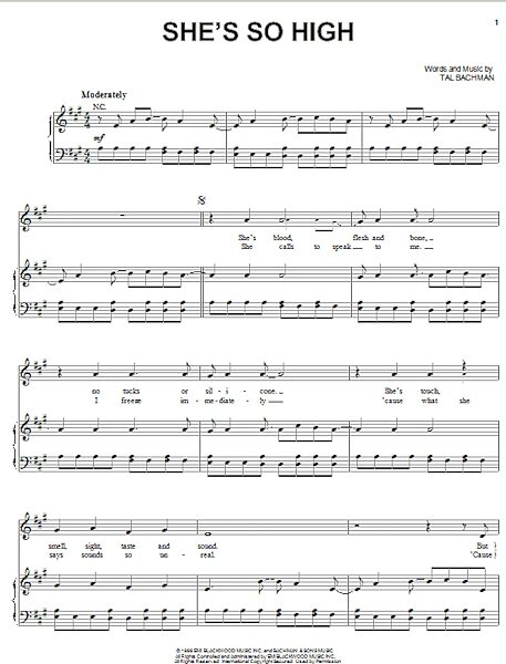 open zoom image for She's So High - Piano/Vocal/Guitar, New, Main