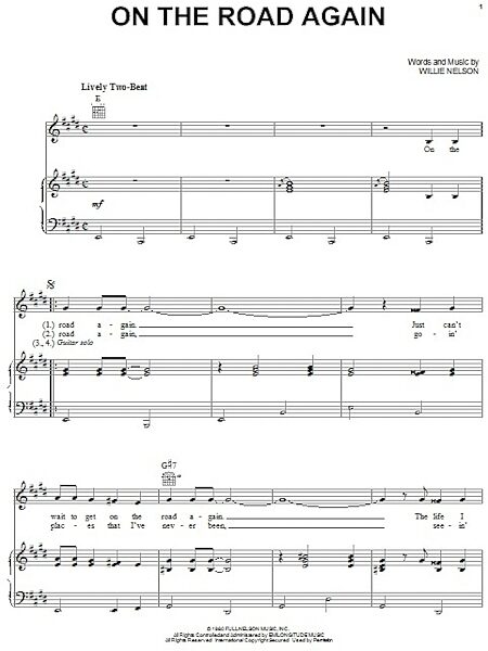 open zoom image for On The Road Again - Piano/Vocal/Guitar, New, Main