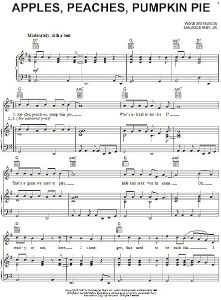 open zoom image for Apples, Peaches, Pumpkin Pie - Piano/Vocal/Guitar, New, Main
