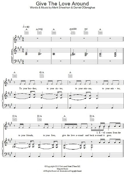 open zoom image for Give The Love Around - Piano/Vocal/Guitar, New, Main