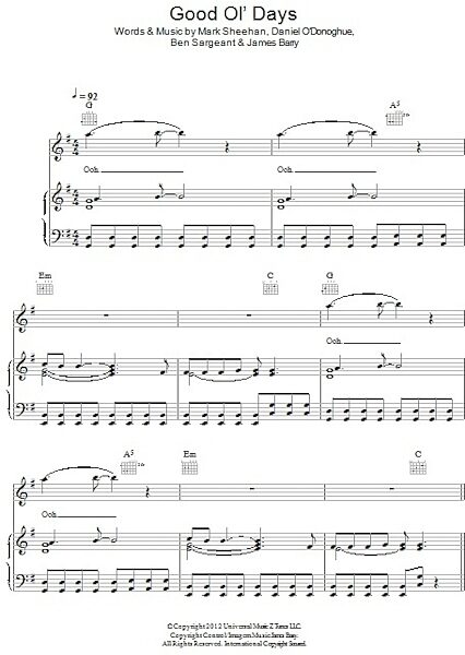 open zoom image for Good Ol' Days - Piano/Vocal/Guitar, New, Main