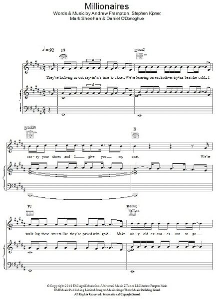 open zoom image for Millionaires - Piano/Vocal/Guitar, New, Main