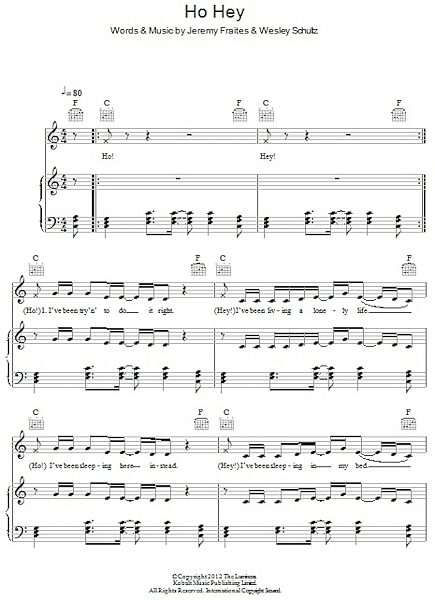 open zoom image for Ho Hey - Piano/Vocal/Guitar, New, Main