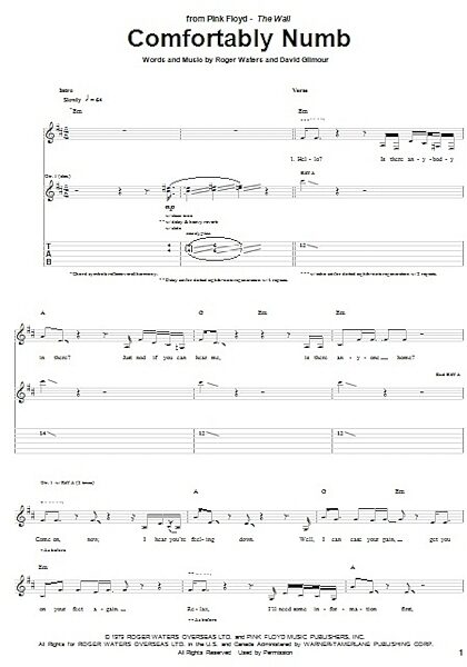 open zoom image for Comfortably Numb - Guitar TAB, New, Main