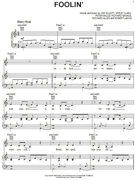 open zoom image for Foolin' - Piano/Vocal/Guitar, New, Main