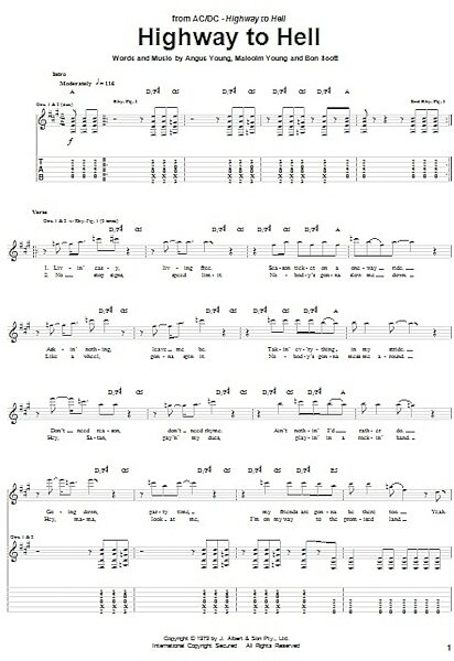 open zoom image for Highway To Hell - Guitar TAB, New, Main