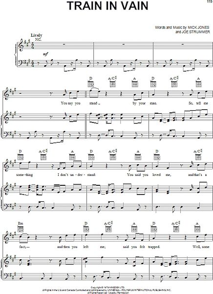 open zoom image for Train In Vain - Piano/Vocal/Guitar, New, Main