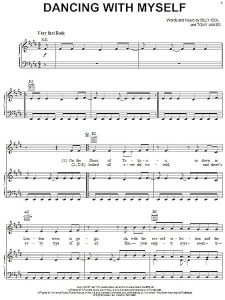 open zoom image for Dancing With Myself - Piano/Vocal/Guitar, New, Main