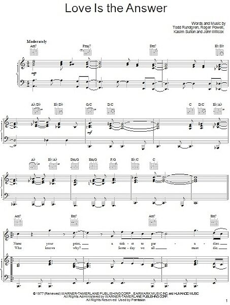 open zoom image for Love Is The Answer - Piano/Vocal/Guitar, New, Main