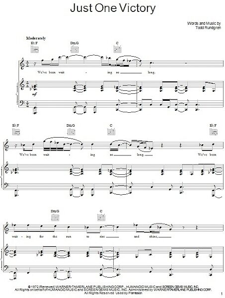 open zoom image for Just One Victory - Piano/Vocal/Guitar, New, Main