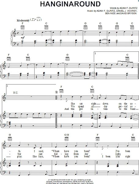 open zoom image for Hanginaround - Piano/Vocal/Guitar, New, Main