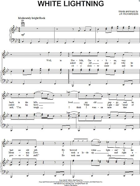 open zoom image for White Lightning - Piano/Vocal/Guitar, New, Main