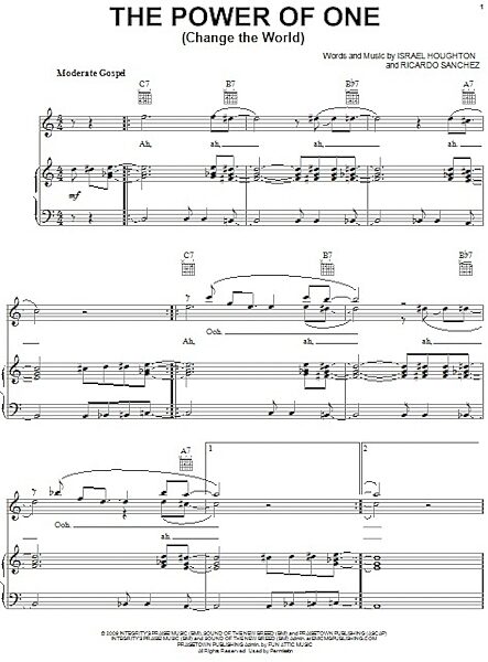 open zoom image for The Power Of One (Change The World) - Piano/Vocal/Guitar, New, Main