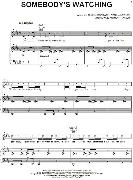 open zoom image for Somebody's Watching - Piano/Vocal/Guitar, New, Main