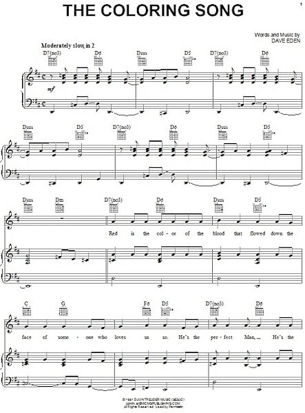 open zoom image for The Coloring Song - Piano/Vocal/Guitar, New, Main
