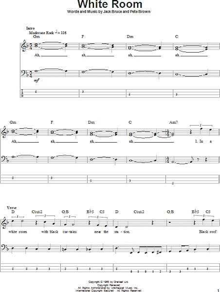 open zoom image for White Room - Bass Tab, New, Main