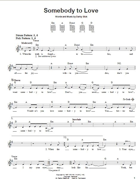 open zoom image for Somebody To Love - Easy Guitar, New, Main