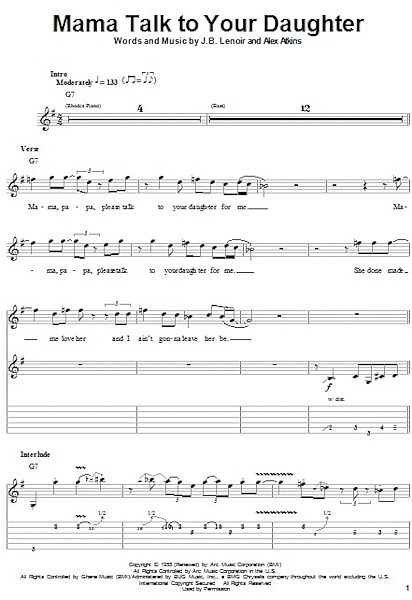 open zoom image for Mama Talk To Your Daughter - Guitar Tab Play-Along, New, Main