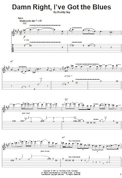 open zoom image for Damn Right, I've Got The Blues - Guitar Tab Play-Along, New, Main