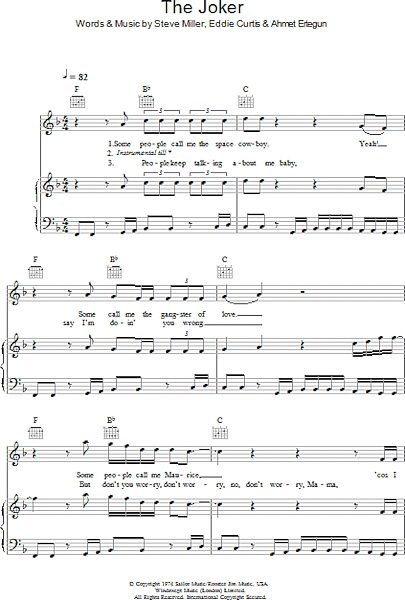 open zoom image for The Joker - Piano/Vocal/Guitar, New, Main
