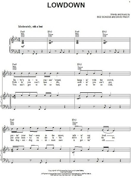 open zoom image for Lowdown - Piano/Vocal/Guitar, New, Main