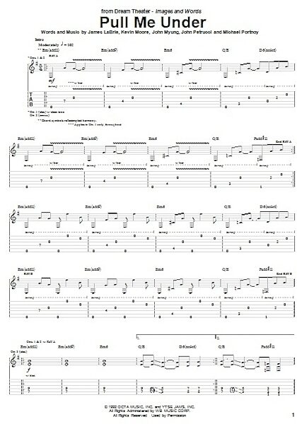 open zoom image for Pull Me Under - Guitar TAB, New, Main
