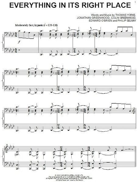 open zoom image for Everything In Its Right Place - Piano Solo, New, Main