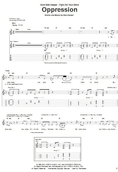 open zoom image for Oppression - Guitar TAB, New, Main