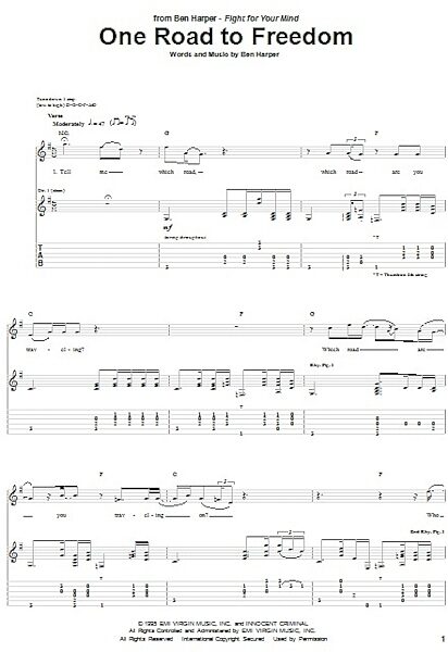 open zoom image for One Road To Freedom - Guitar TAB, New, Main