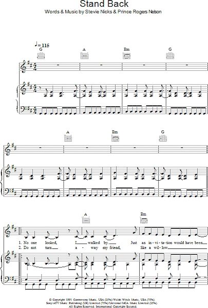 open zoom image for Stand Back - Piano/Vocal/Guitar, New, Main