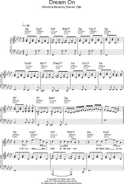 open zoom image for Dream On - Piano/Vocal/Guitar, New, Main