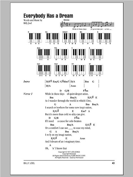 open zoom image for Everybody Has A Dream - Piano Chords/Lyrics, New, Main