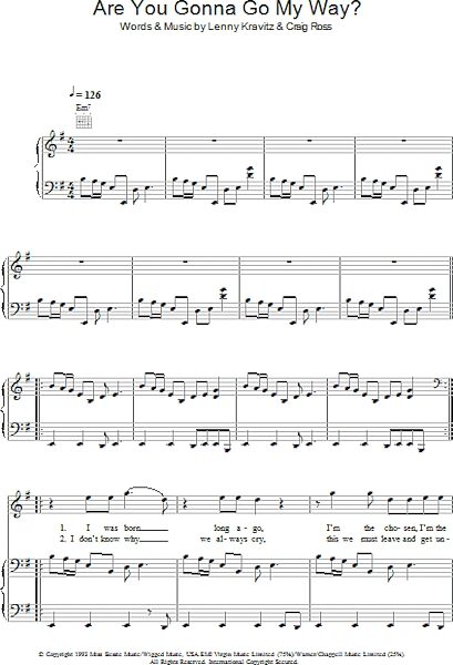 open zoom image for Are You Gonna Go My Way? - Piano/Vocal/Guitar, New, Main