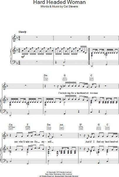 open zoom image for Hard Headed Woman - Piano/Vocal/Guitar, New, Main