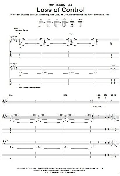 open zoom image for Loss Of Control - Guitar TAB, New, Main
