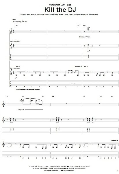 open zoom image for Kill The DJ - Guitar TAB, New, Main
