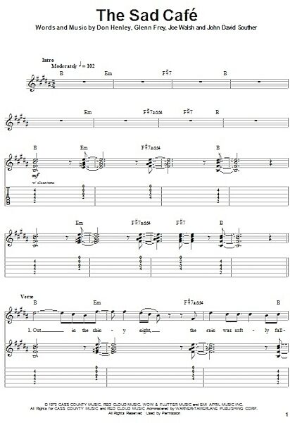 open zoom image for The Sad Cafe - Guitar Tab Play-Along, New, Main