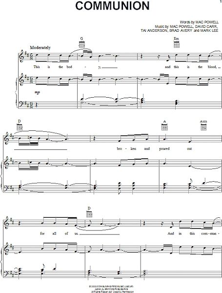 open zoom image for Communion - Piano/Vocal/Guitar, New, Main