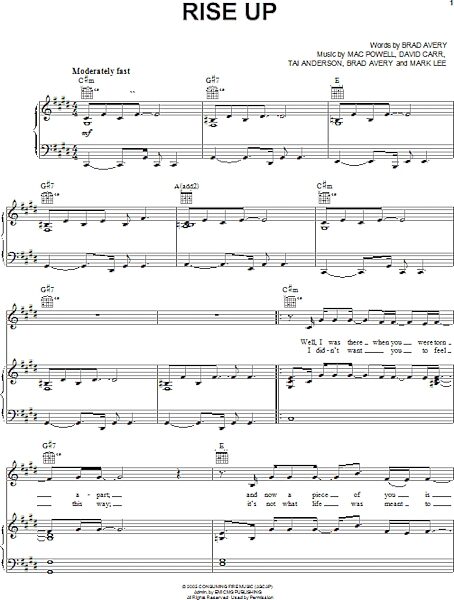 open zoom image for Rise Up - Piano/Vocal/Guitar, New, Main