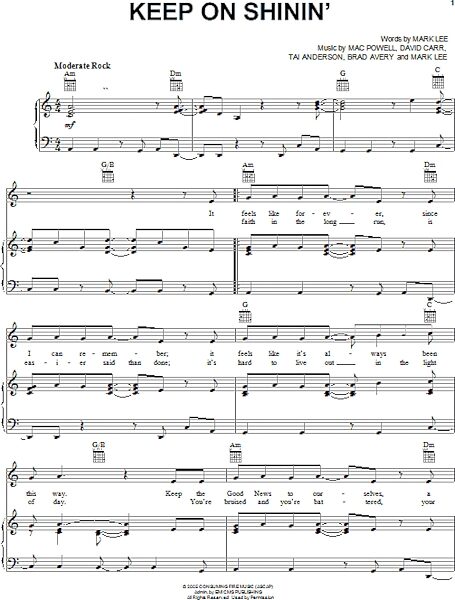 open zoom image for Keep On Shinin' - Piano/Vocal/Guitar, New, Main