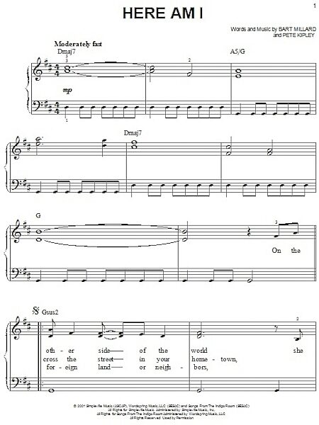 open zoom image for Here Am I - Easy Piano, New, Main