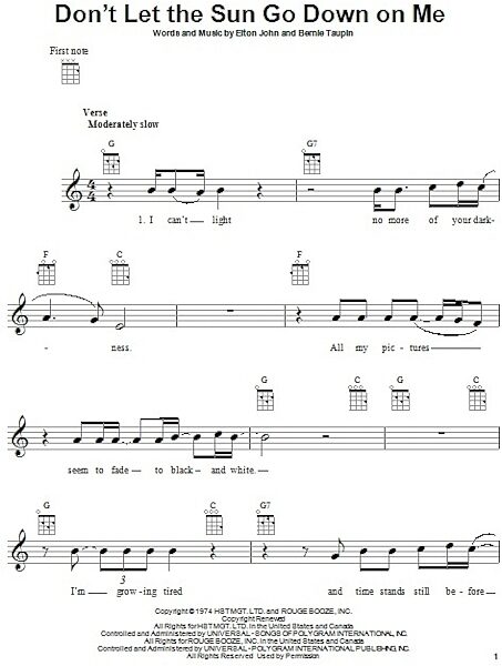 open zoom image for Don't Let The Sun Go Down On Me - Ukulele, New, Main