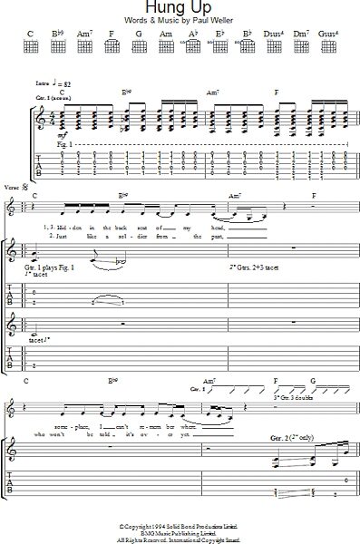 open zoom image for Hung Up - Guitar TAB, New, Main