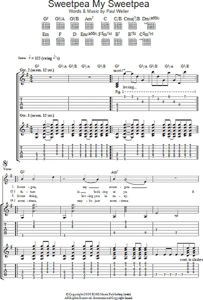 open zoom image for Sweet Pea, My Sweet Pea - Guitar TAB, New, Main