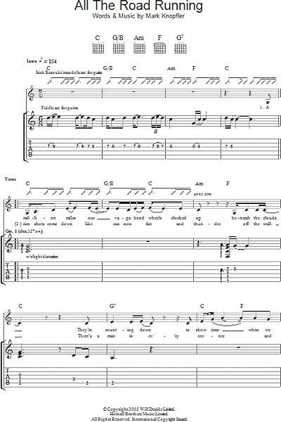 open zoom image for All The Road Running - Guitar TAB, New, Main