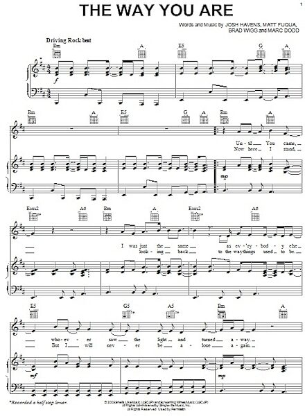 open zoom image for The Way You Are - Piano/Vocal/Guitar, New, Main