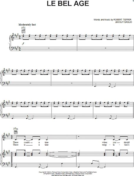 open zoom image for Le Bel Age - Piano/Vocal/Guitar, New, Main