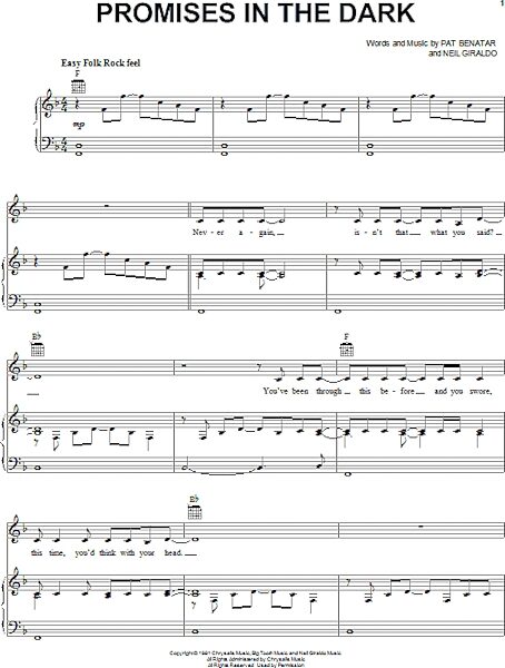 open zoom image for Promises In The Dark - Piano/Vocal/Guitar, New, Main