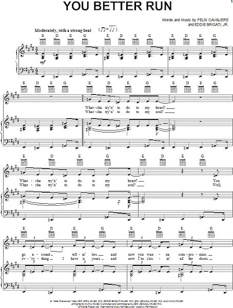 open zoom image for You Better Run - Piano/Vocal/Guitar, New, Main